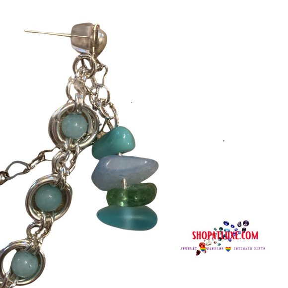 Sea Glass Summer Ear Cuff Earring - Picture 1 of 3